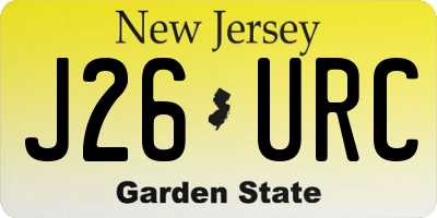 NJ license plate J26URC