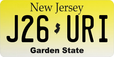 NJ license plate J26URI