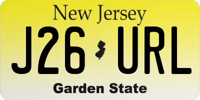 NJ license plate J26URL