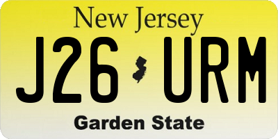 NJ license plate J26URM