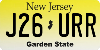 NJ license plate J26URR