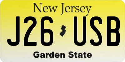 NJ license plate J26USB