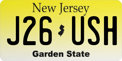 NJ license plate J26USH