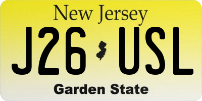NJ license plate J26USL