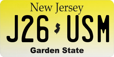 NJ license plate J26USM