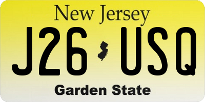 NJ license plate J26USQ