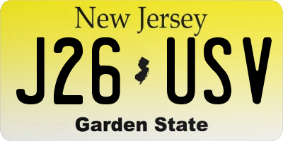NJ license plate J26USV