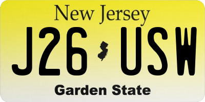 NJ license plate J26USW
