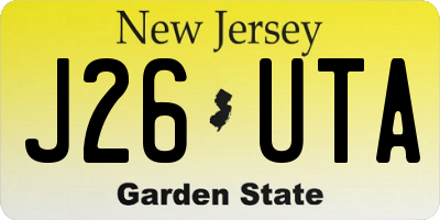 NJ license plate J26UTA