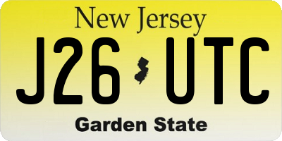 NJ license plate J26UTC