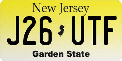 NJ license plate J26UTF