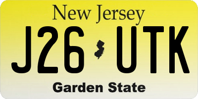 NJ license plate J26UTK