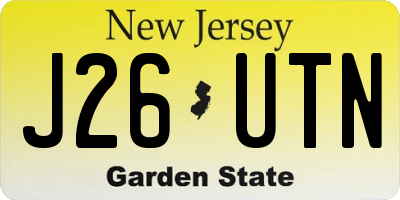 NJ license plate J26UTN