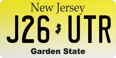 NJ license plate J26UTR