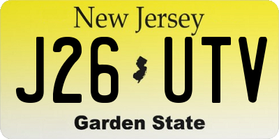 NJ license plate J26UTV
