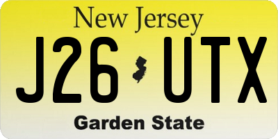 NJ license plate J26UTX