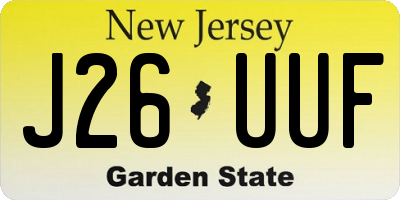 NJ license plate J26UUF