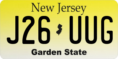 NJ license plate J26UUG