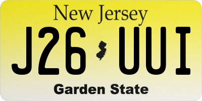 NJ license plate J26UUI