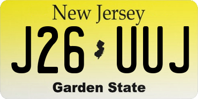 NJ license plate J26UUJ