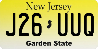 NJ license plate J26UUQ