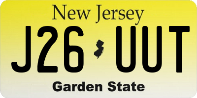 NJ license plate J26UUT