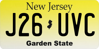 NJ license plate J26UVC