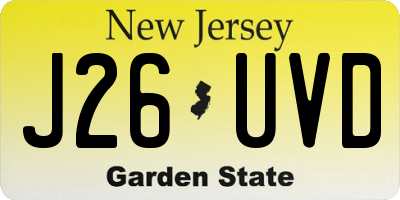 NJ license plate J26UVD