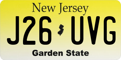 NJ license plate J26UVG