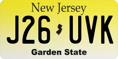 NJ license plate J26UVK