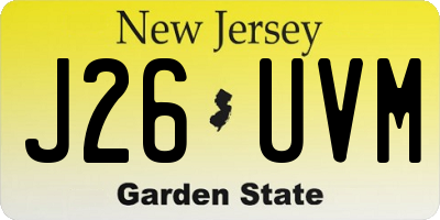 NJ license plate J26UVM