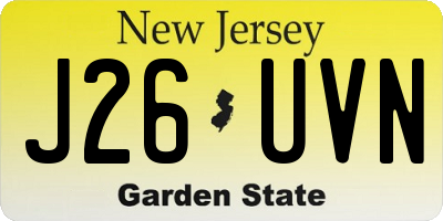 NJ license plate J26UVN