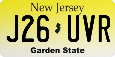 NJ license plate J26UVR