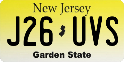 NJ license plate J26UVS