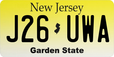 NJ license plate J26UWA