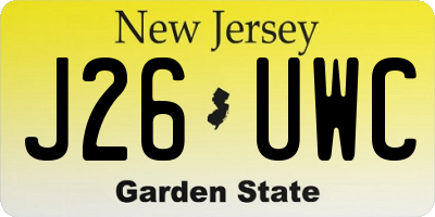 NJ license plate J26UWC