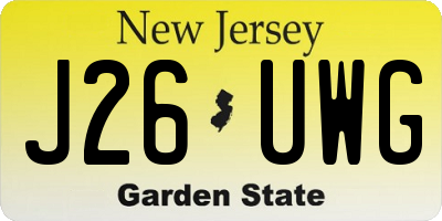 NJ license plate J26UWG
