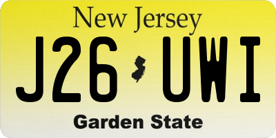 NJ license plate J26UWI