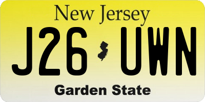 NJ license plate J26UWN