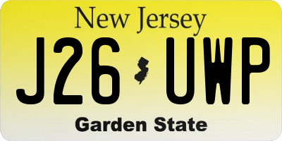 NJ license plate J26UWP