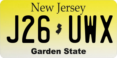 NJ license plate J26UWX