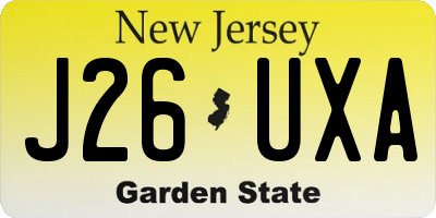 NJ license plate J26UXA
