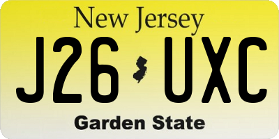NJ license plate J26UXC