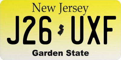 NJ license plate J26UXF