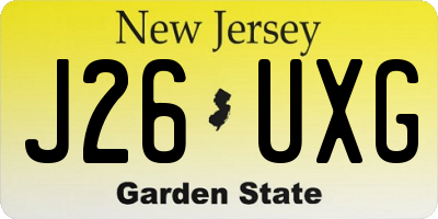 NJ license plate J26UXG