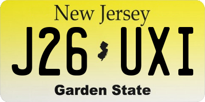 NJ license plate J26UXI