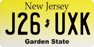 NJ license plate J26UXK