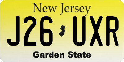 NJ license plate J26UXR