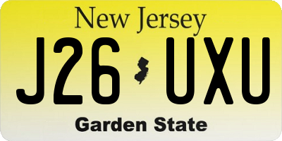 NJ license plate J26UXU