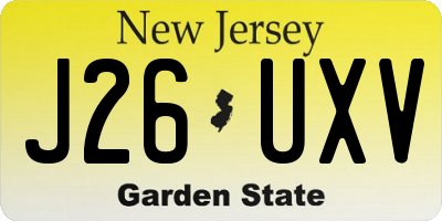 NJ license plate J26UXV